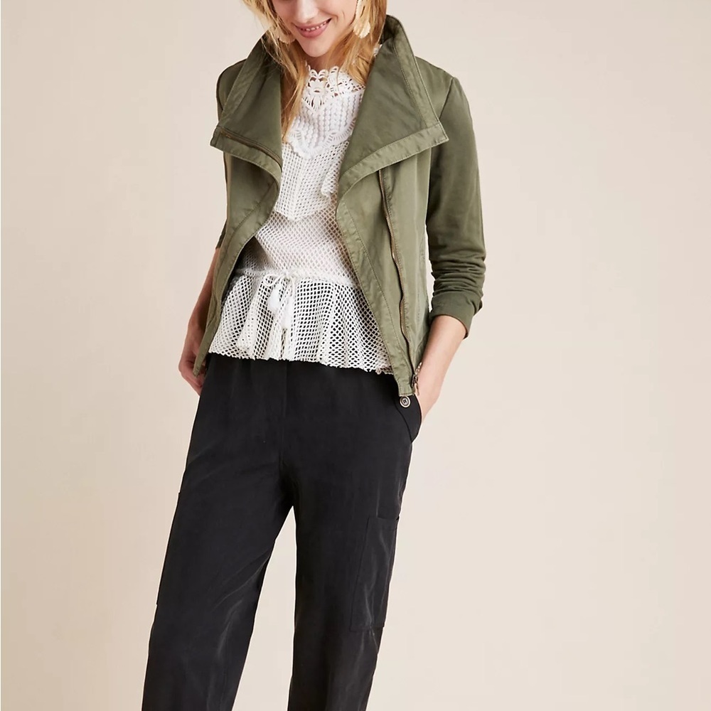 Marrakech Camo Faravel Moto Jacket Anthropologie Stretch Women's Medium